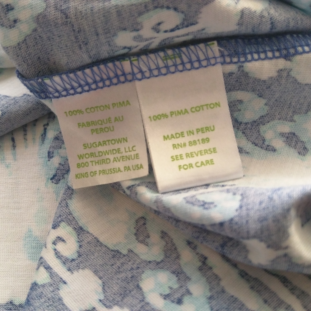 Lilly Pulitzer Melle Dress Indigo Get in Line Blue Sleeveless Racerback White L - Picture 15 of 16